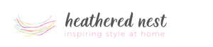 heathered nest logo "inspiraing style at home" tagline