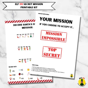 Elf 911 Santa's Secret Mission Printable Set