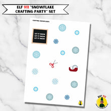 Load image into Gallery viewer, Elf 911 Printable Snowflake Crafting Party Set